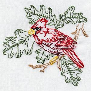 Cardinal Embroidery Design 01a