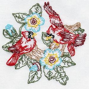 Cardinal Embroidery Design 02