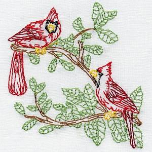 Cardinal Embroidery Design 03