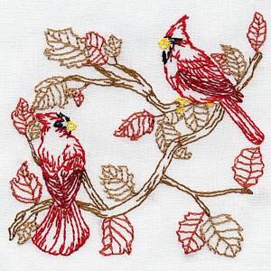 Cardinal Embroidery Design 06