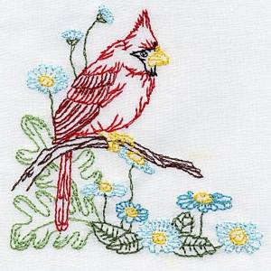 Cardinal Embroidery Design 09