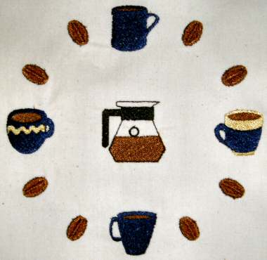 Coffee Machine Embroidery - Coffee clock no text