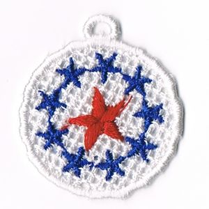 Free Standing Lace Circle Star Charm