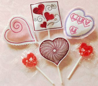 Heart Lollopop Covers Embroidery Designs