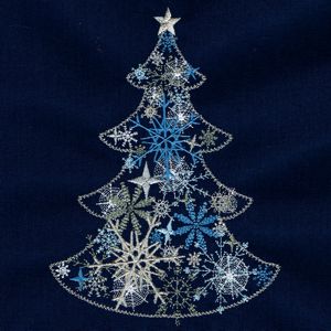 Holiday Embroidery Designs - Snowflake Christmas Tree