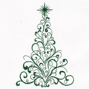 Holiday Embroidery Designs - Swirl Tree 2