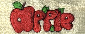 Kitchen Embroidery Designs - Apple