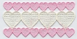 Lace Embroidery Designs Triple Heart Border