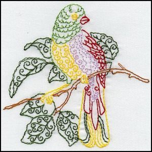 Machine Embroidery Bird 06