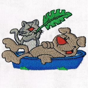 Machine Embroidery Dog - Dog Pool 2