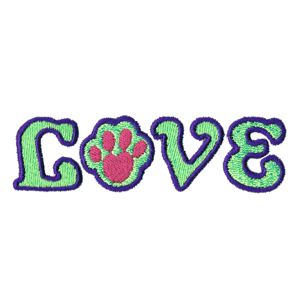 Machine Embroidery Dog - Love Paw