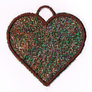 Made in the hoop thread snip ornament 08 - Heart
